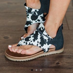Very G cow print sandals